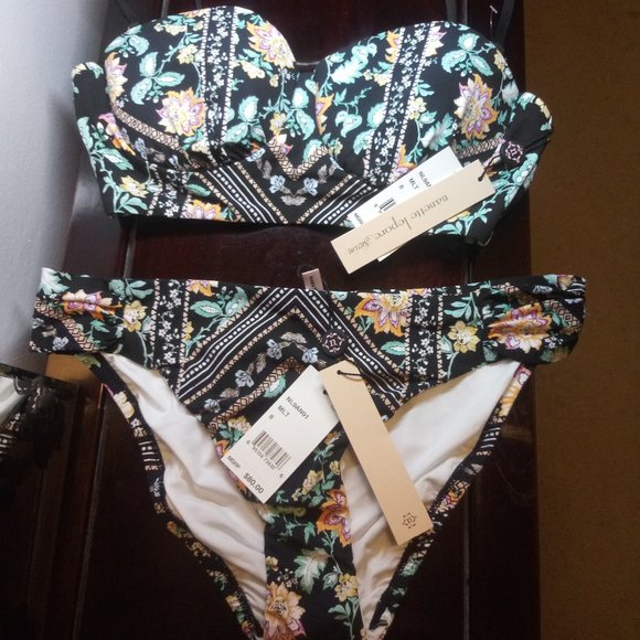 2 pcs Nanette Lepore Diamond Vines Bikini Sz 8 NWT - Picture 1 of 12